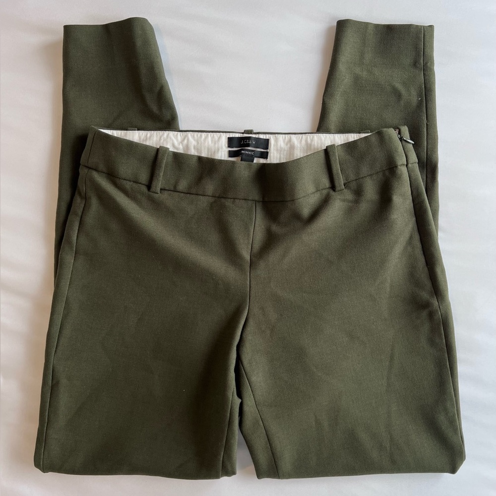J.Crew Olive Green Minnie Trouser Pant Size 2